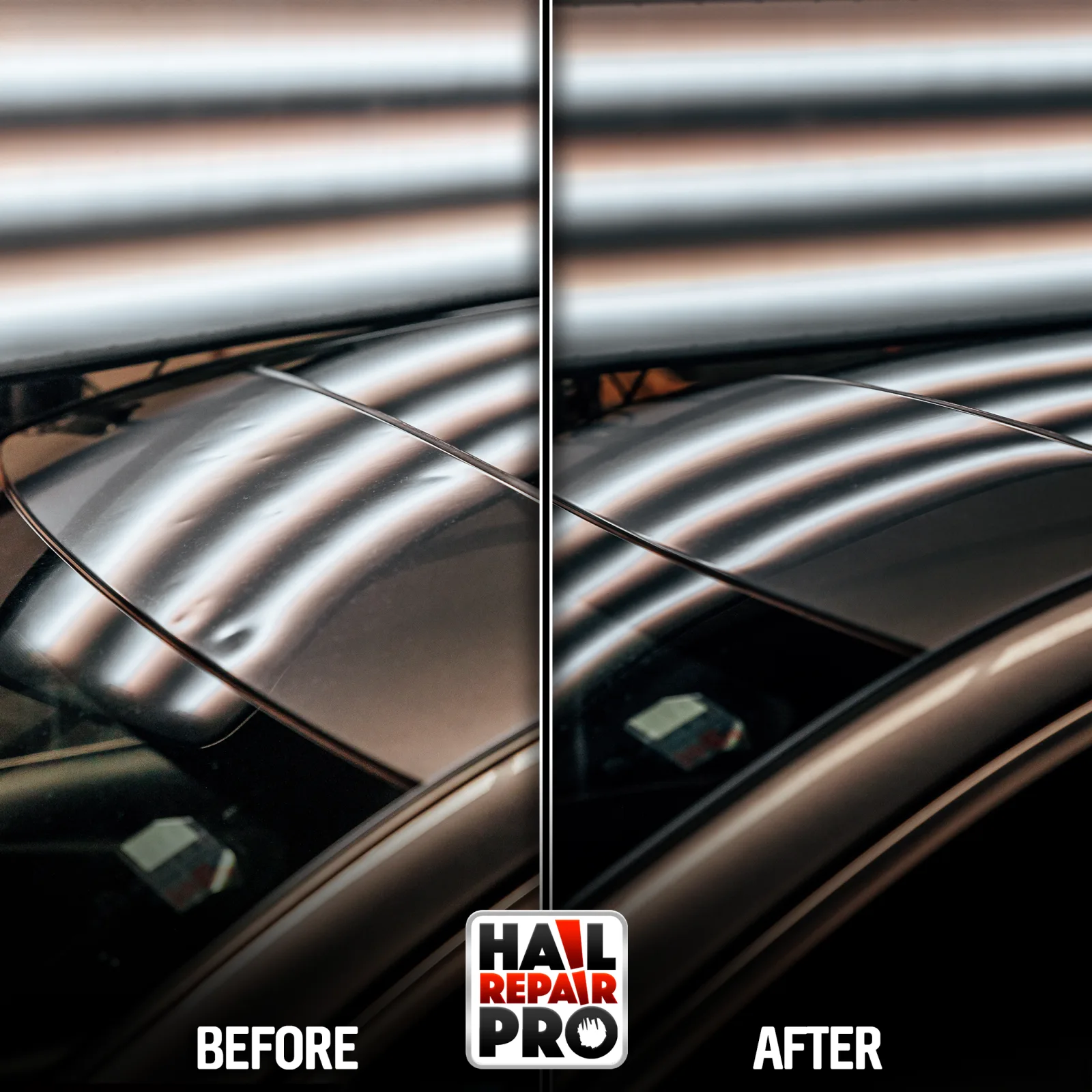 Infiniti roof hail damage repair before and after — Midland, TX hail repair