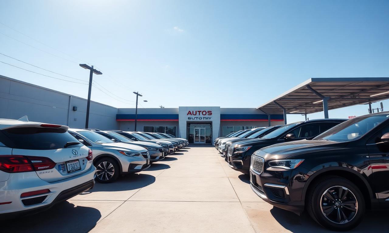 Free loaner vehicle lot at a Midland Texas auto body shop