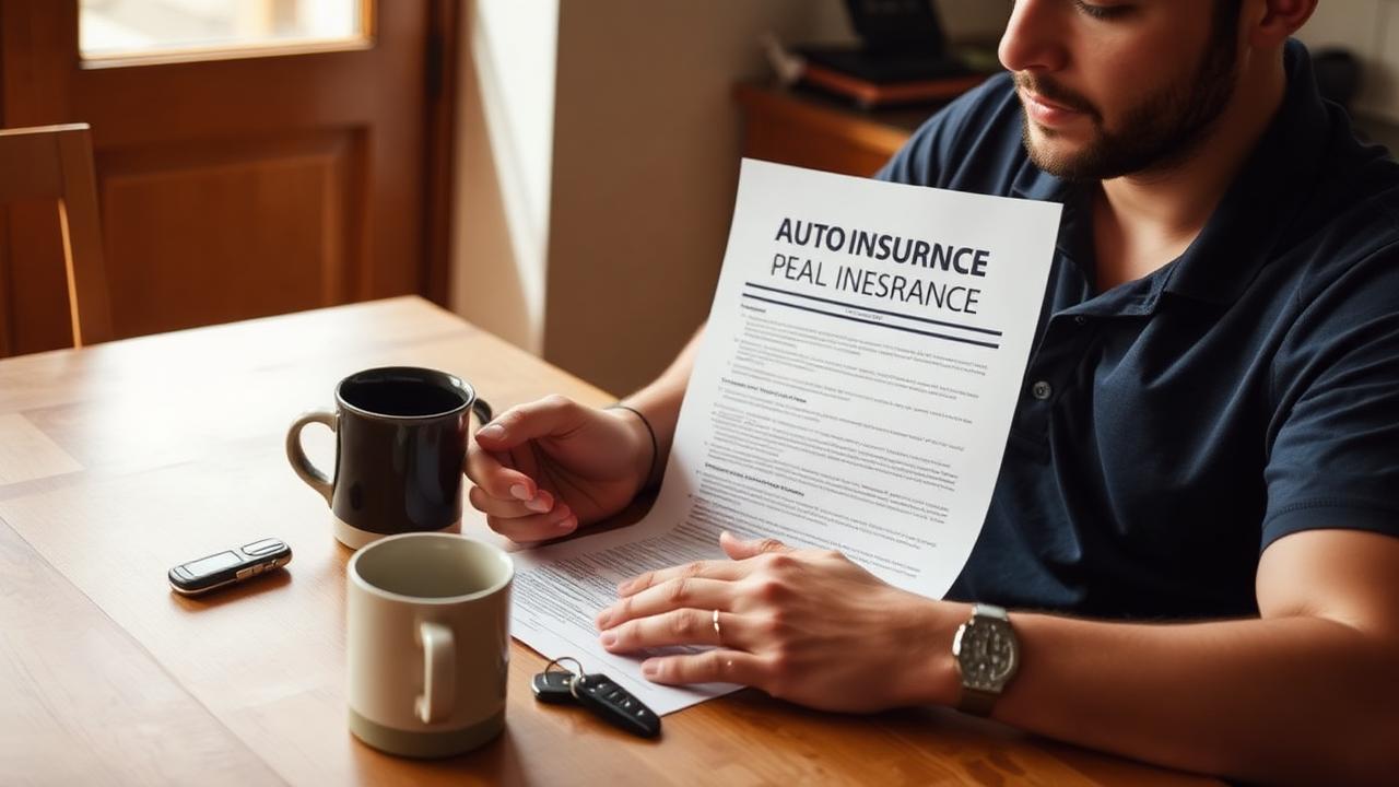 Texas driver reviewing auto insurance policy for hail damage coverage