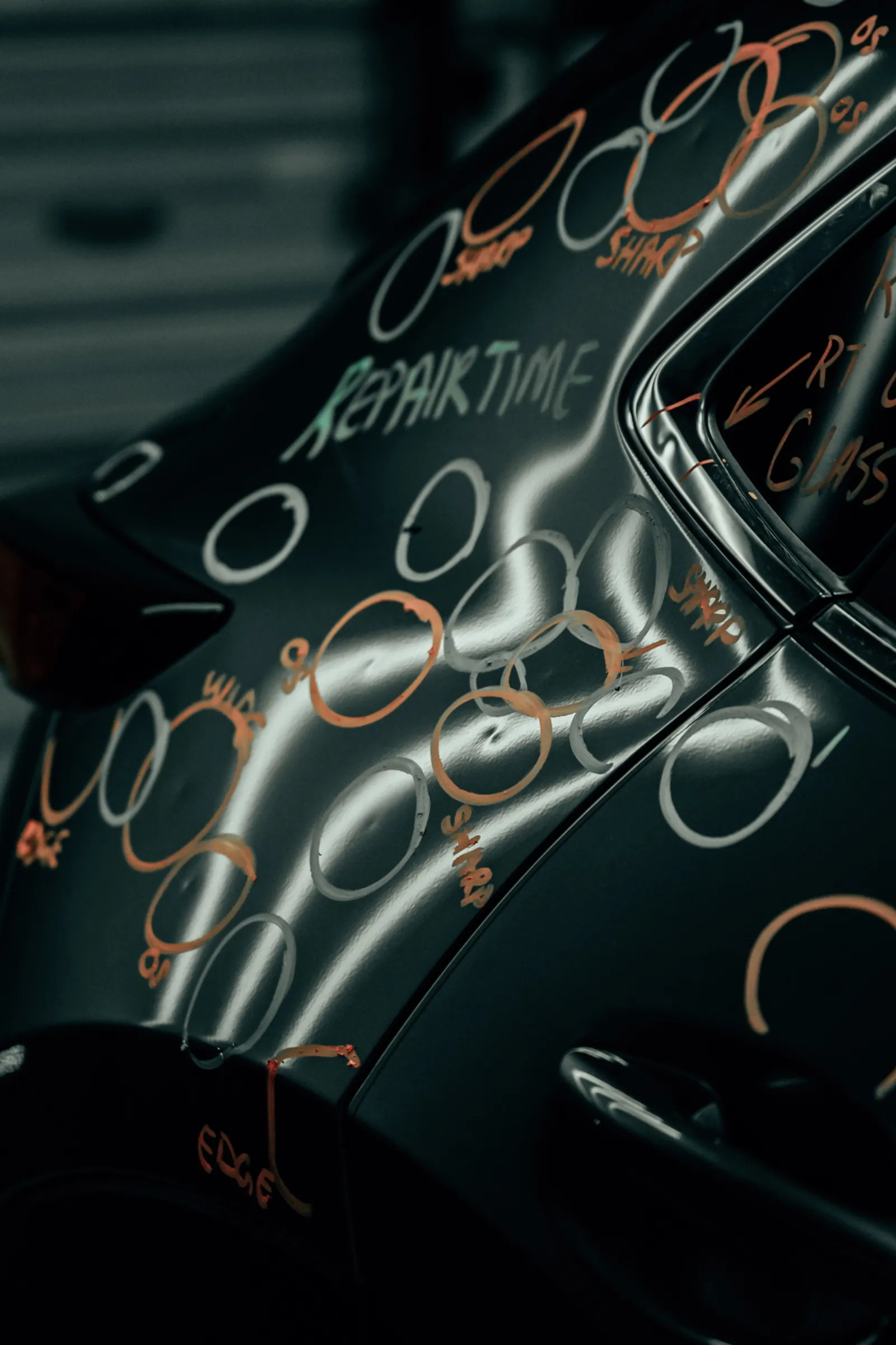 Quarter panel mapping used in Big Spring TX hail damage repair workflow