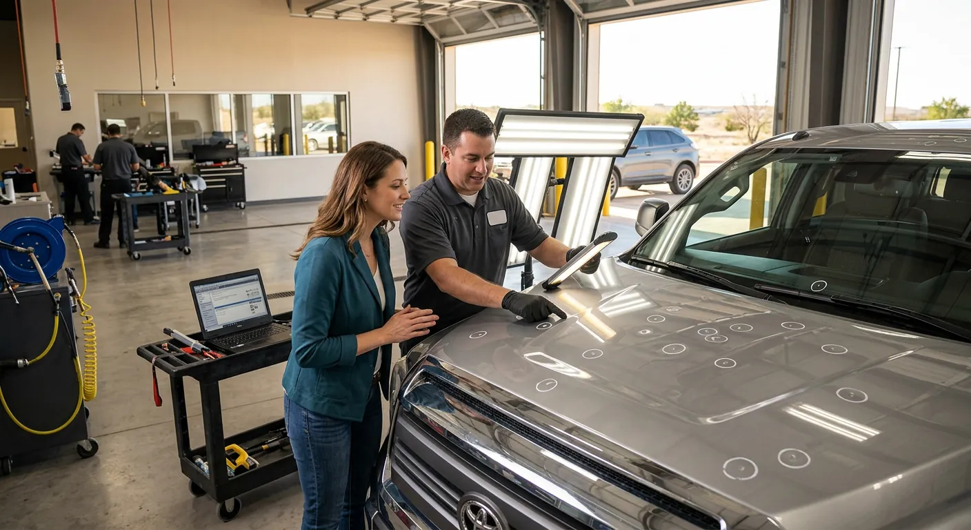 Nationwide hail damage repair in Midland, TX — paintless dent repair, supplements, and direct billing handled by Hail Repair Pro