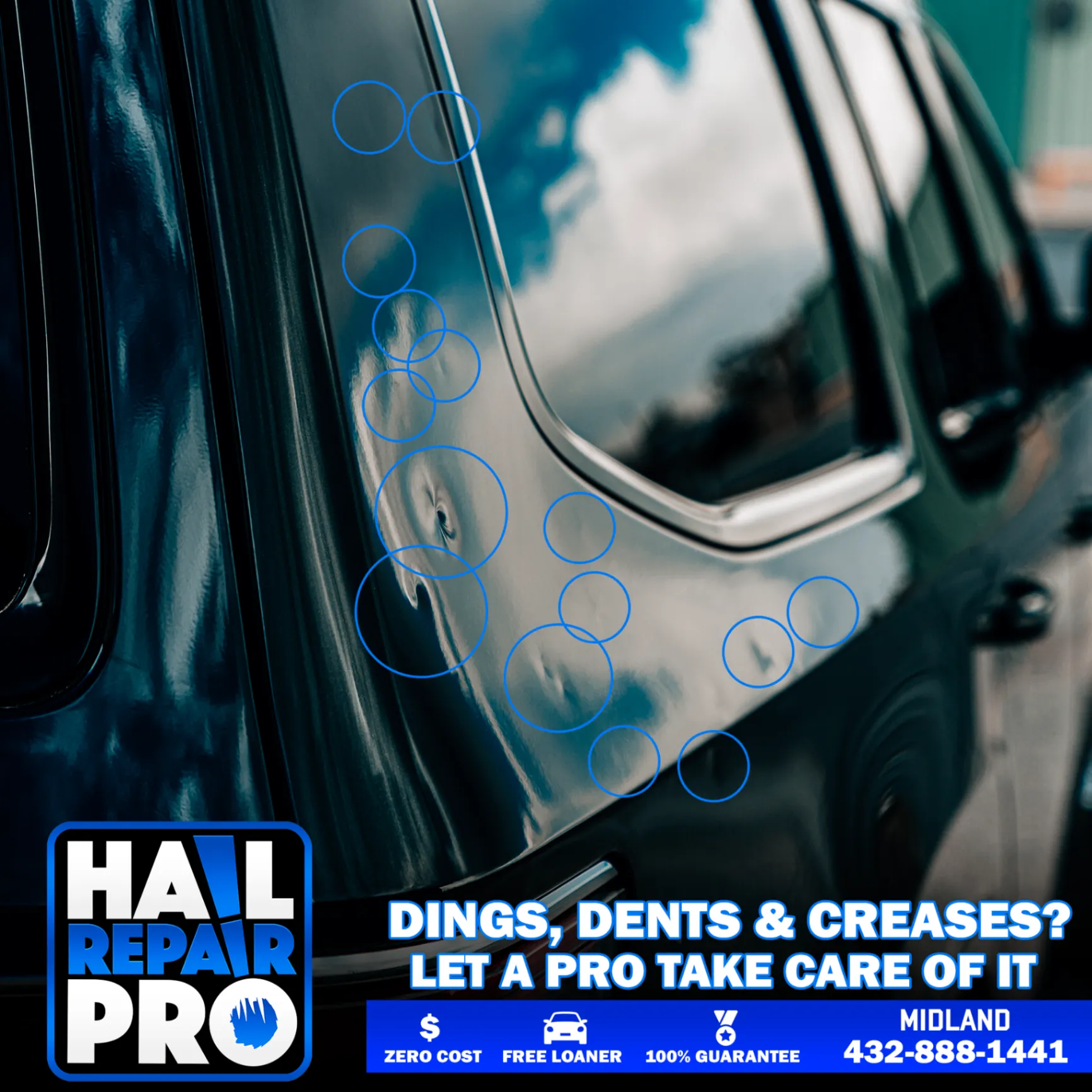 Allstate Hail Damage Repair — Midland, TX Allstate hail damage repair in Midland, TX — paintless dent repair, supplements, and direct billing handled by Hail Repair Pro